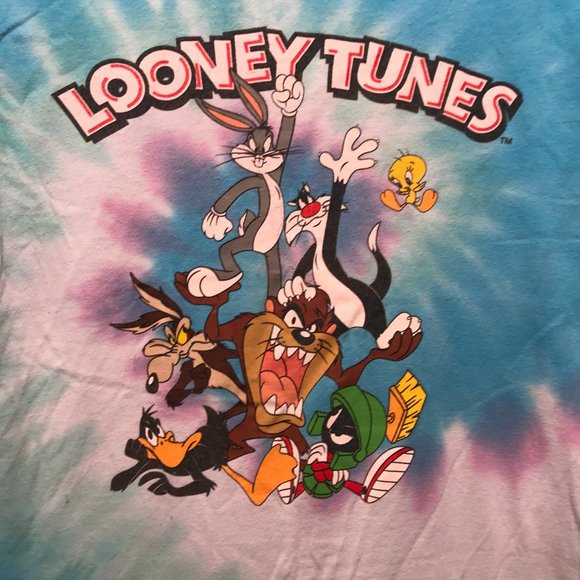 Loony Tunes Tie Dyed Graphic Tee Shirt Size Small - Picture 1 of 6